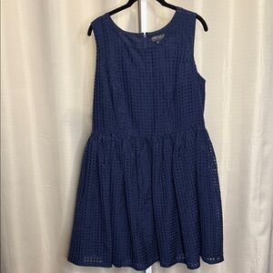 Forever 21 Navy Blue Eyelet Dress